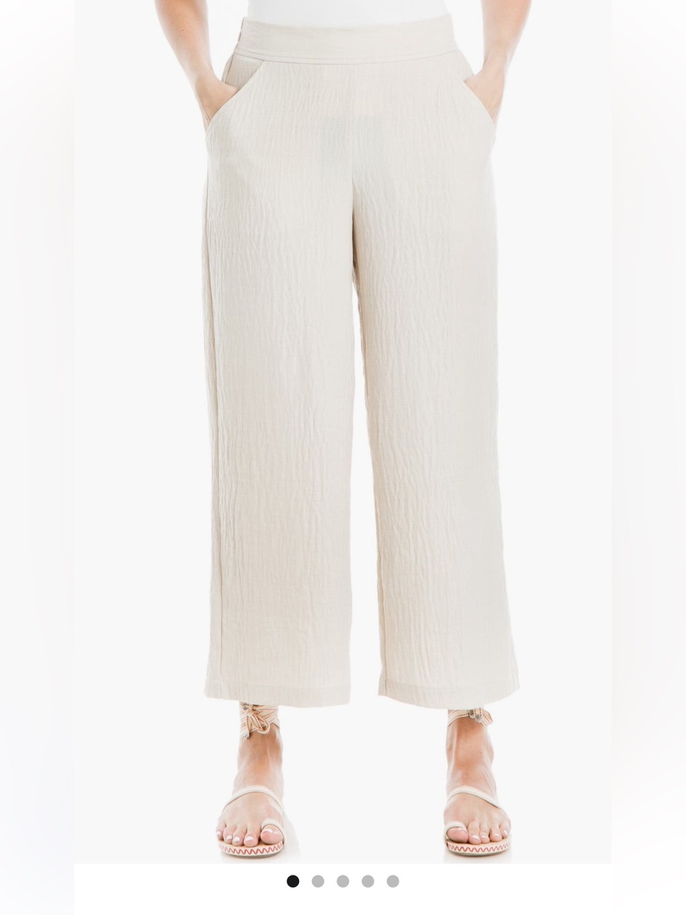 Max Studio Pull-on Wide-Leg Pants in Light Beige 25" inseam worn once Large